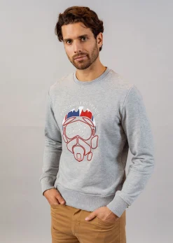 Sweatshirt gris chiné MASK PRIVATE