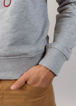 Sweatshirt gris chiné MASK PRIVATE