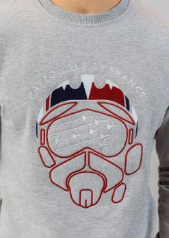 Sweatshirt gris chiné MASK PRIVATE