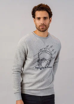 Sweatshirt gris chiné PATROL POSTER