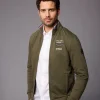 Sweatshirt zippé en molleton kaki ACTIVE FRENCH