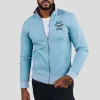Sweatshirt zippé en molleton bleu ciel ACTIVE FRENCH
