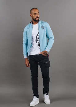 Sweatshirt zippé en molleton bleu ciel ACTIVE FRENCH
