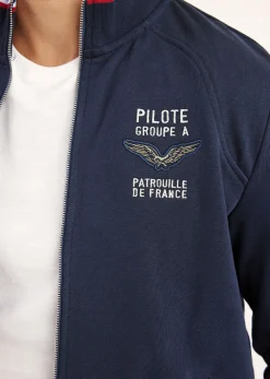 Sweatshirt zippé en molleton marine ACTIVE FRENCH