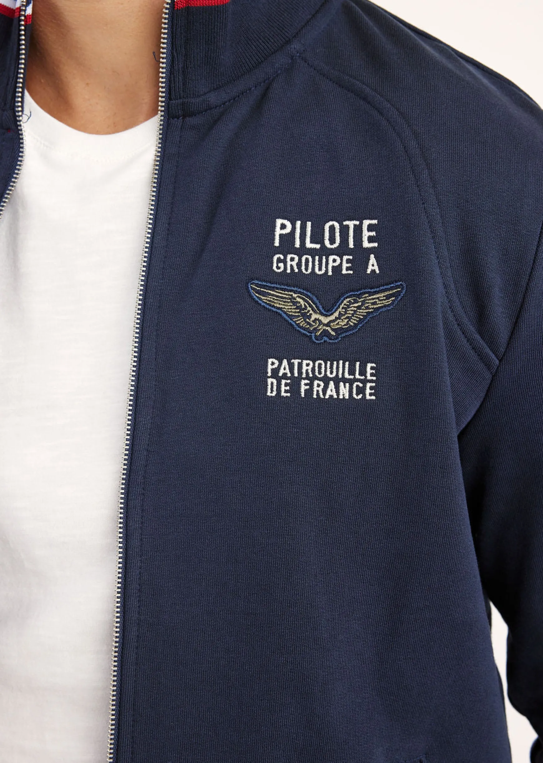 Sweatshirt zippé en molleton marine ACTIVE FRENCH