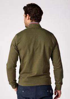 Sweatshirt zippé en molleton kaki ACTIVE FRENCH