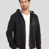 Sweatshirt zippé noir OFFICIER FRENCH