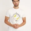 T-shirt blanc COMPASS TRIM