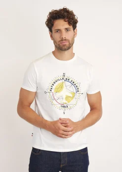 T-shirt blanc COMPASS TRIM