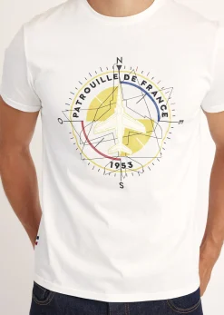 T-shirt blanc COMPASS TRIM