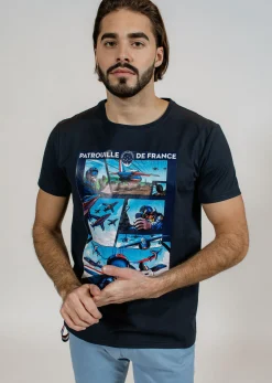 T-shirt bleu marine SKY TRIM