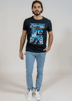 T-shirt bleu marine SKY TRIM