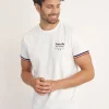 T-shirt manches courtes blanc WINGS SLUB