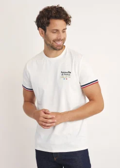 T-shirt manches courtes blanc WINGS SLUB