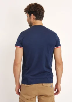 T-shirt manches courtes bleu marine WINGS SLUB