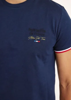 T-shirt manches courtes bleu marine WINGS SLUB