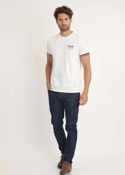 T-shirt manches courtes blanc WINGS SLUB