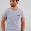 T-shirt manches courtes gris chiné WINGS SLUB