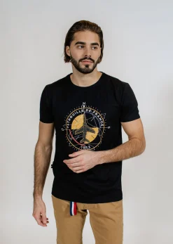 T-shirt noir COMPASS TRIM