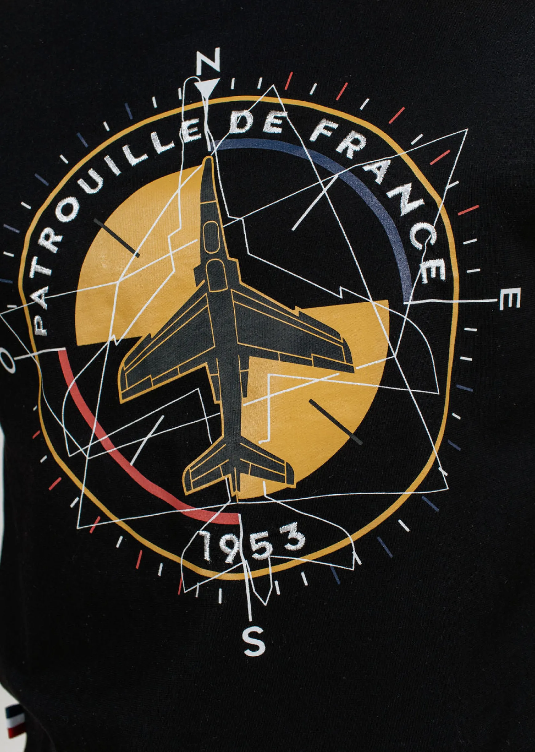 T-shirt noir COMPASS TRIM