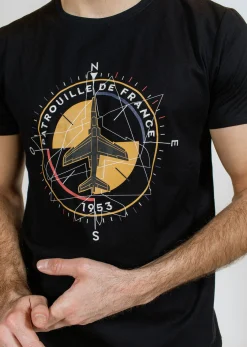 T-shirt noir COMPASS TRIM