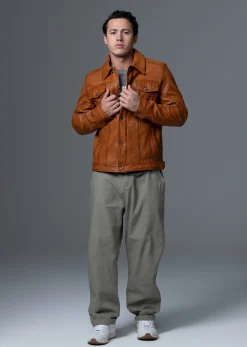 Veste en cuir marron MASTER MUSTANG