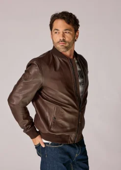 Veste en cuir marron MISSION PREMIUM
