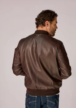 Veste en cuir marron MISSION PREMIUM