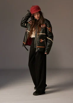 Veste en cuir noire R66 VEGAS