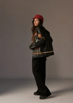 Veste en cuir noire R66 VEGAS